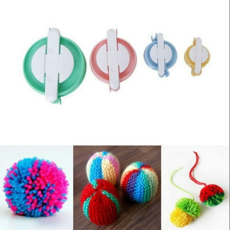 Wicker Weaving Kits Supersellers 4 Sizes Pompoms Make kits Ball Weaving Tool Fluff Ball Needle craft Knitting DIY Tool Kit Hair Ball Weaving Device ()