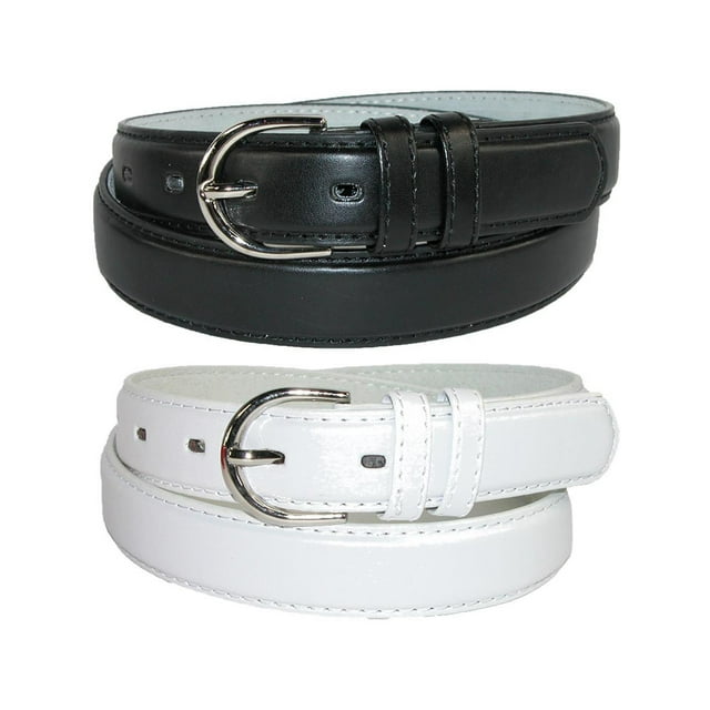 CTM® Ceinture Habillée en Cuir 1 1/8 Pouce (Lot de 2 Couleurs) (pour Femmes)