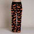 thumbnail image 4 of TTUHYWXI Halloween Pajama Pants Women Stretch Wide Leg Pj Pants High Waisted Cute Pumpkin Skull Ghost Print Pjs Palazzo Pants (Orange, XXL), 4 of 6