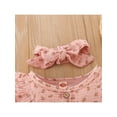 thumbnail image 4 of Qiylii 2Pcs Baby Girls Bodysuit+Headband, Floral Henley-Neck Snaps Romper, 4 of 8