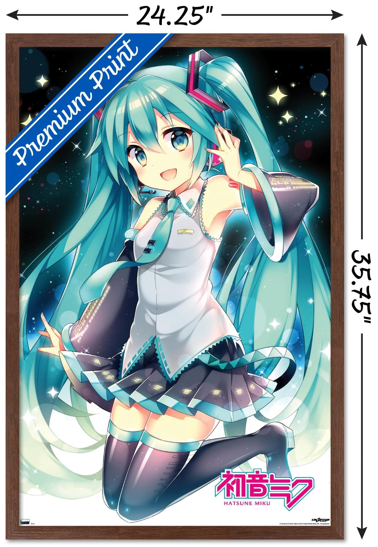 Hatsune Miku - Smile Wall Poster, 22.375" x 34" Framed