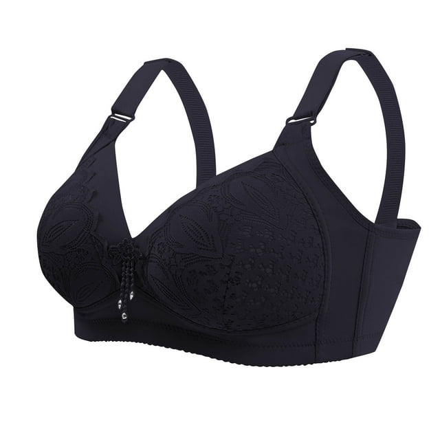 Bocqde Woman's Plus Size Everyday Bras Embroidery Light Comfortable No Underwire Push Up Bralettes Soft Full Coverage Support Bra