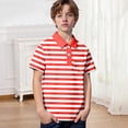 thumbnail image 5 of Lullu Boys Striped Short Sleeve Polo Shirt Casual Summer Pocket Shirt for Kids, Sizes 3-14, 5 of 5
