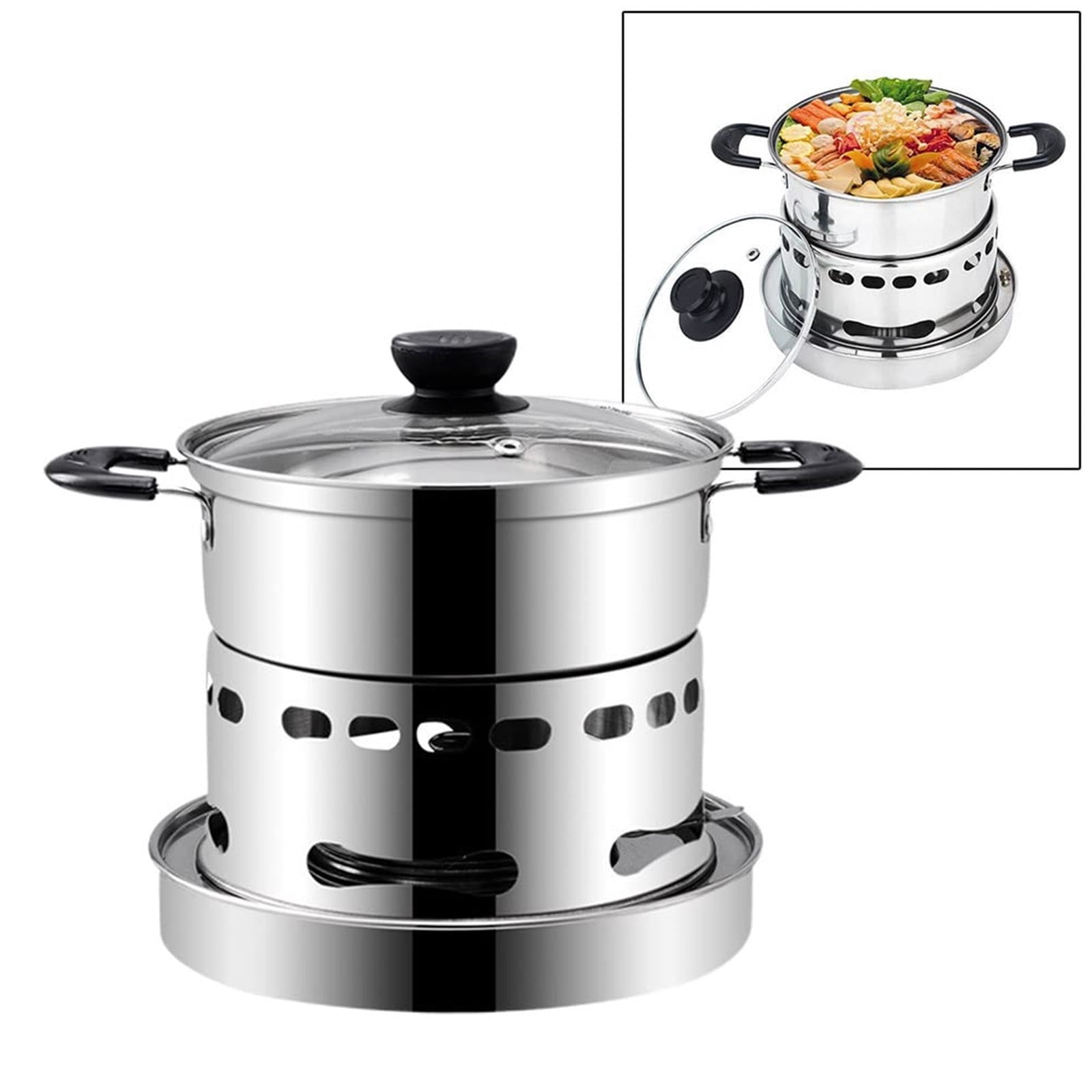 Hometravel Portable Indoor Cooker, Stainless Steel Camping Stove with Adjustable Flame, No Power Requirement for Indoor and Outdoor Cooking Use