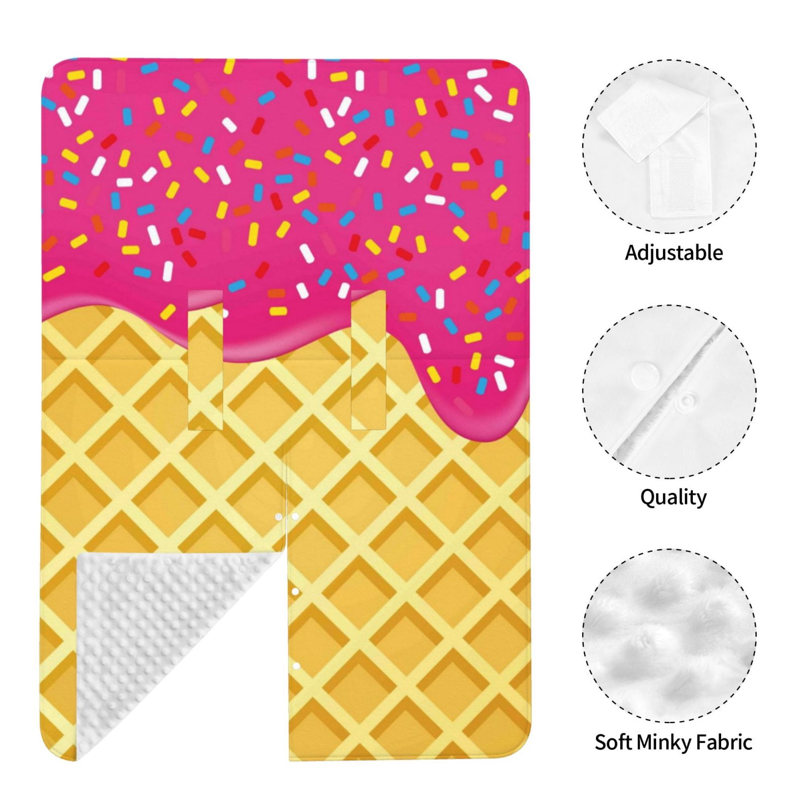 Naloa Red Ice Cream Baby Car Seat Cover, Breathable Baby Carrier Cover, Multiuse Baby Carrier Cover & Nursing Breastfeeding Cover