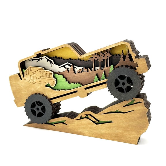 -Road Vehicle Model Decor, Glowing Vehicle Decor,Multi-Layer ATV Model Wall Decor, ATV Statue Desktop Decor 1PCS