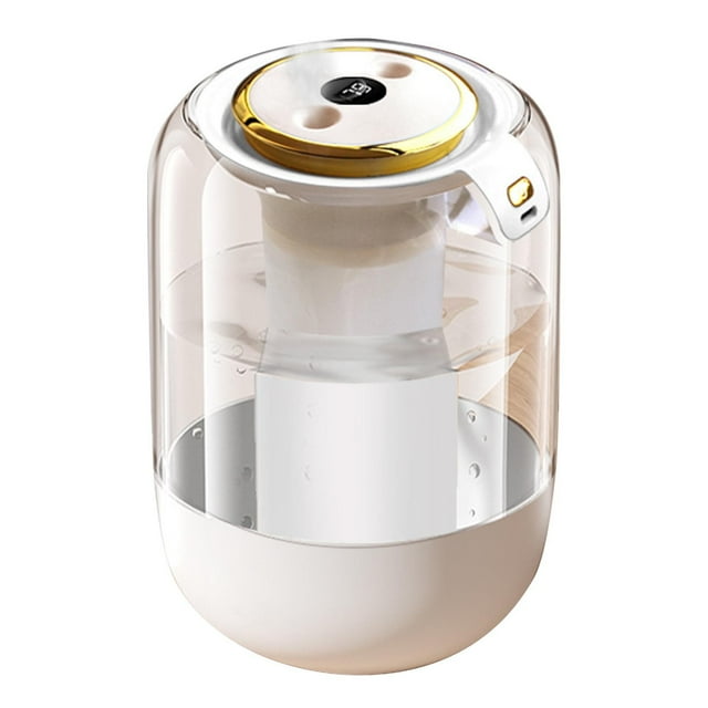 Qiweii 2 Liter USB Humidifier with Digital Display,High Capacity Ultrasonic Humidifier for Home Office Bedroom,Built In Night Light Function for Ambient Lighting