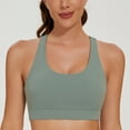 thumbnail image 2 of AGONVIN Strappy Sexy Cutout Lace-Up Back Sports Bra with Removable Cups for Women Matcha Green XXL, 2 of 7