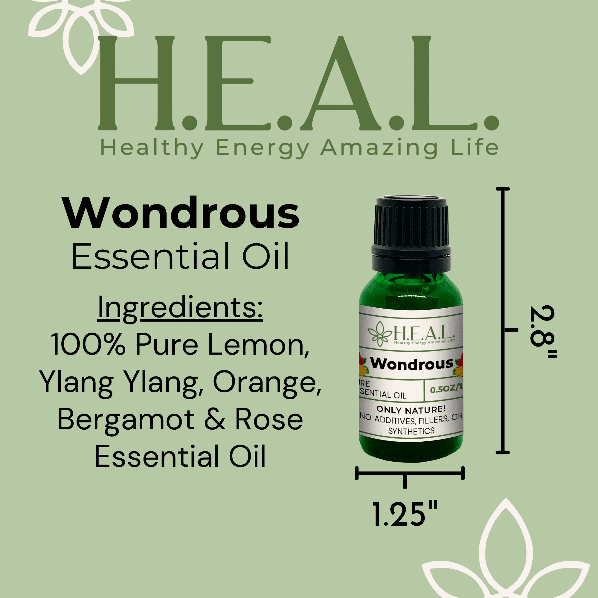 H.E.A.L. Essential Oil Gift Set with Romantic Aromatherapy Blends, 3 Pack