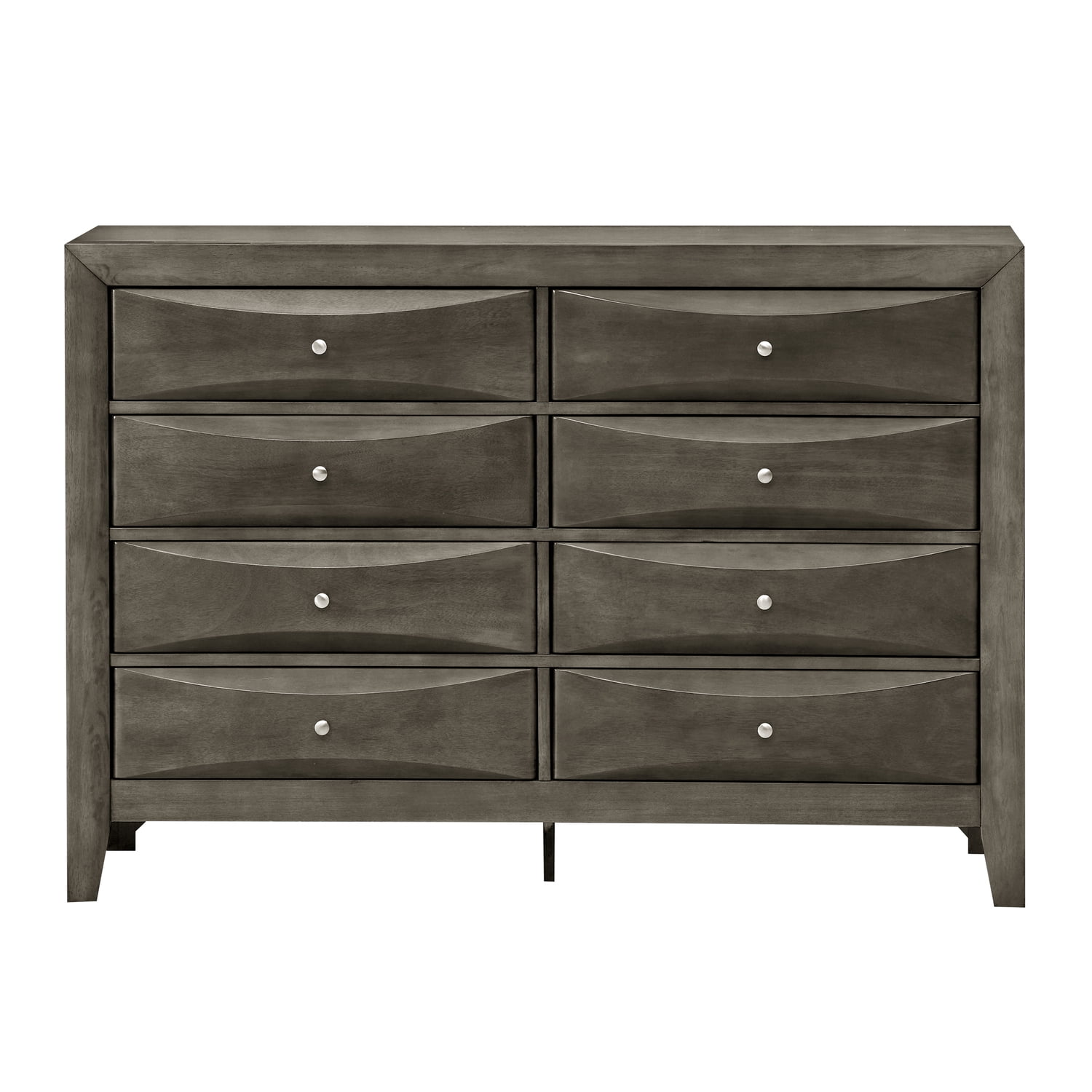 Glory Furniture Marilla 8-Drawers Bedroom Dresser in Gray