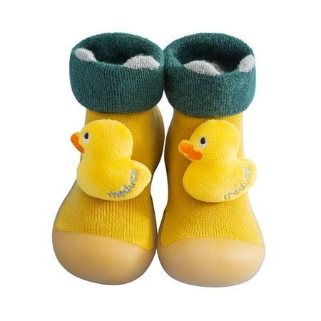 

Relanfenk Baby Shoes Kids Toddler Boys Girls Cartoon Warm Knit Soft Sole Rubber Shoes Socks Slipper Stocking