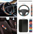thumbnail image 4 of Yuyamidu Whilpool Tie Dye Car Seat Covers and Steering Wheel Cover Seat Belt Strap Cover Handbrake Cover Set Auto Rearview Mirror Cover Coasters Keychain Sunshade Car Windshield, 16 Pack, 4 of 7