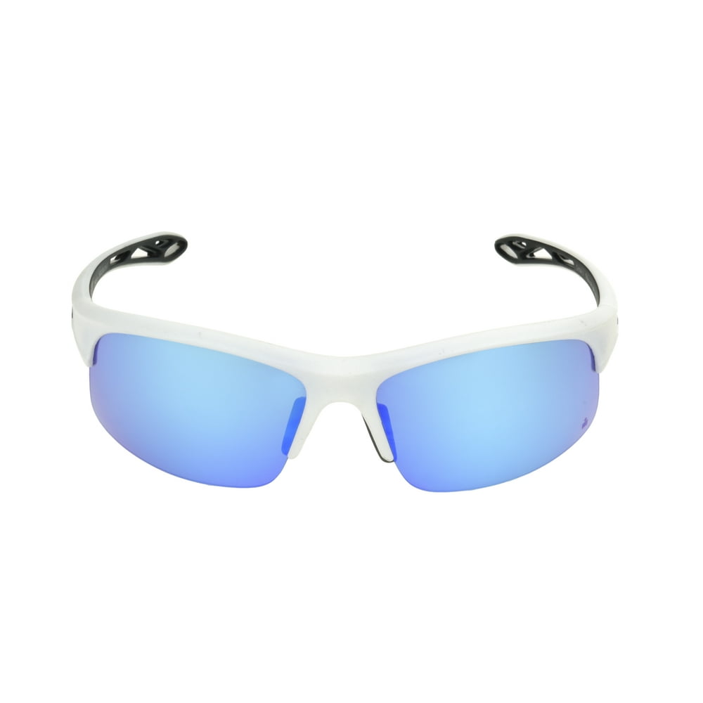 Ironman IRONMAN Men's White Mirrored Blade Sunglasses PP03