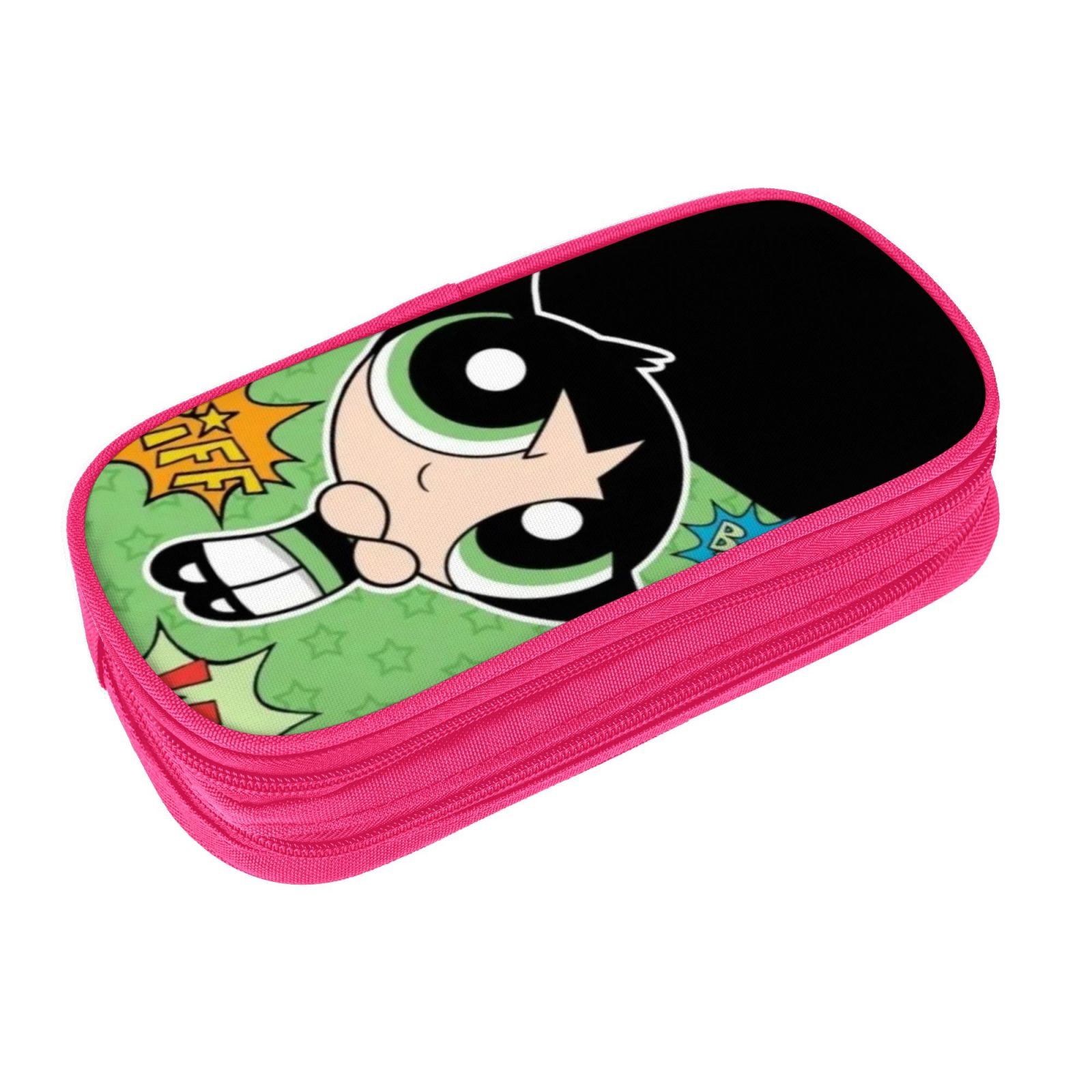 The Powerpuff Gi-rls Pencil Case Large Capacity Pencil Pouch Penbag Office Stationery Organizer Travel Makeup Bag Pink