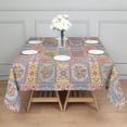 thumbnail image 3 of Pioneer Flower Floral Print Pattern Square Tablecloth, Waterproof Wipeable Spillproof Washable Table Cover for Home Kitchen Party Decor, 60"x60", 3 of 6