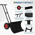 thumbnail image 3 of 30" Metal Snow Shovel Pusher with Wheels, Large Snow Pusher for Driveway with Adjustable Angle & Height Handle, Ergonomic Double Rod Snow Removal Tool, 30" W x 18" H Heavy Duty Design, 3 of 8