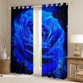 thumbnail image 2 of Homewish Romantic Valentine'S Day Blackout Curtains Set of 2 (52x84 Each),Blue Rose Window Curtains,Chic Sparking Print Curtains and Drapes For Adult,Super Cozy Room Decor, 2 of 6