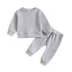 thumbnail image 1 of Gibobby Conjunto niña Niños pequeños Niñas Manga larga Sólido Camiseta Tops Pantalones Trajes(Gris,12-18 Meses), 1 of 5