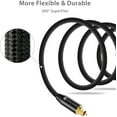 thumbnail image 2 of Syncwire Digital Optical Audio Cable 6.6 Feet - Flexible Nylon Braided Toslink Digital Optical Cord with 24K Gold-Plated Connectors for Soundbar, Smart TV, PS4, Xbox, DVD, Home Theater - Black, 2 of 6