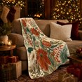 thumbnail image 3 of Printed Flannel Throw Blanket with Autumn Botanical Harvest Pumpkin Mantel, 3 of 9