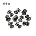 thumbnail image 3 of Unique Bargains 10 Set 10mm Solid Brass Round Head Stud Screw Rivets for DIY Leather Belt Wallet Handbag Decoration, Black, 3 of 5