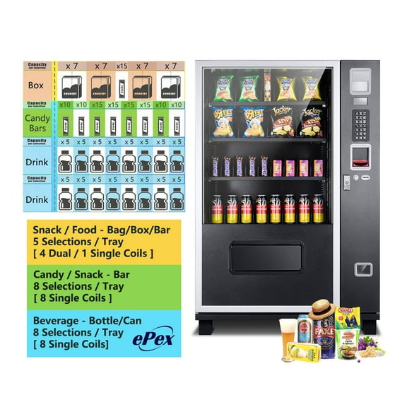 EPEX G432 Compact Beverage Snack Combo Vending Machine with Stratified Temp Control