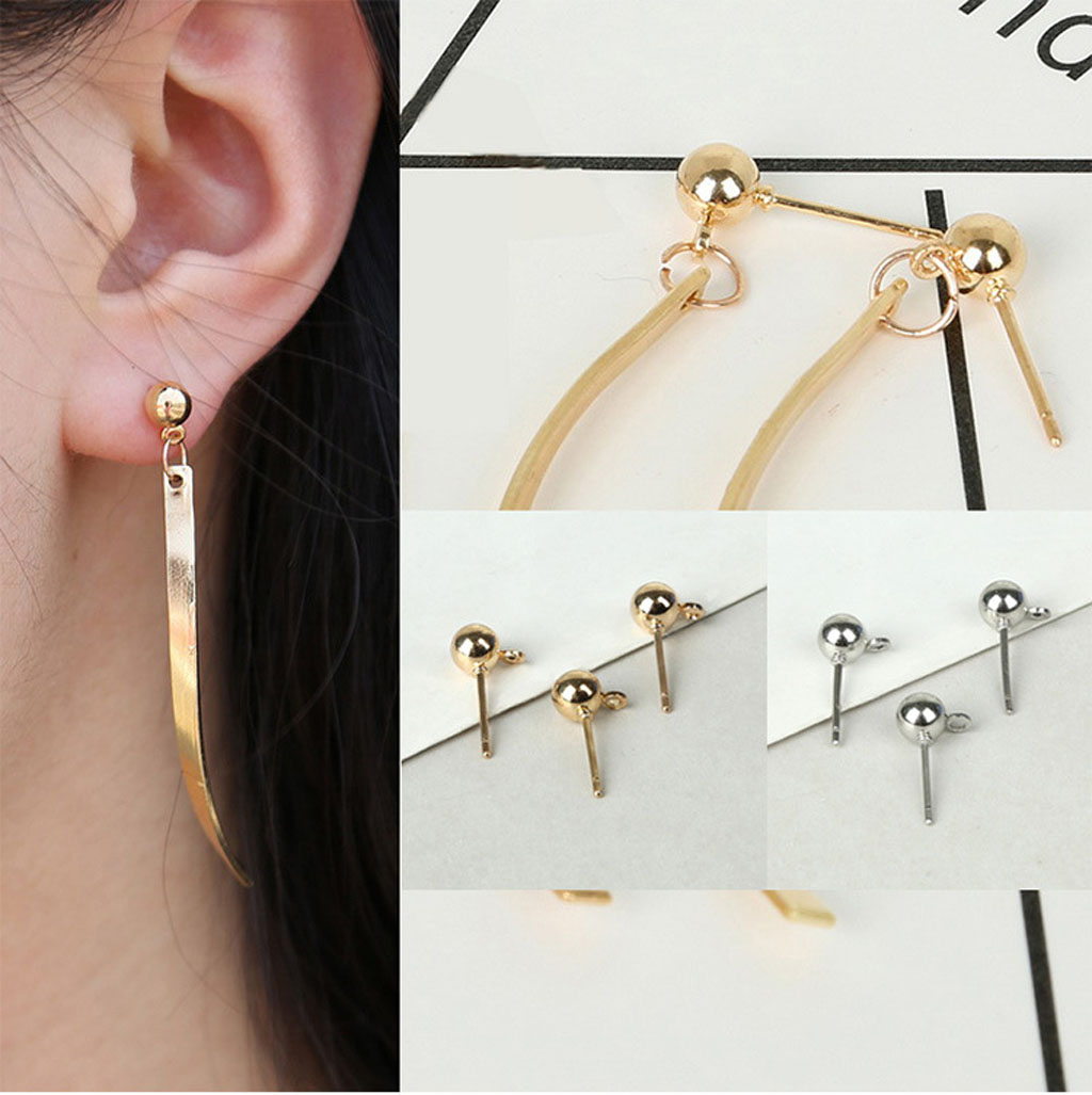 ZUARFY 50 Sets Earring Studs Ear Pin Ball Post with Earring Backs DIY Jewelry Findings - image 5 of 19