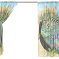 thumbnail image 4 of Floral Iguana Lizard Chameleon Semi Sheer Curtains Window Voile Drapes Panels Treatment-55x78in for Living Room Bedroom Kids Room, 2 Pieces, 4 of 4