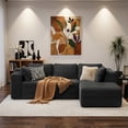 thumbnail image 6 of Sectional Sofa, Asofer 105" Modular L-Shape Couch for Living Room, Boneless Sofa with Chaise, High Resilience Foam & Corduroy Fabric, No Assembly, Black (Right Facing Chaise), 6 of 10