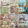 thumbnail image 2 of EverShine 5D Diamond Painting Landscape Diamond Embroidery Bathroom Cross Stitch Kit Beaded Needlework New Arrival HandicraftSquare Drill 80x60cm Gao Jinjia LED, 2 of 2