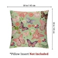 thumbnail image 4 of BANET  Nature Throw Pillow Cover Set of 2, Butterflies Flowers Shamrocks Vibrant Botanical Inspirational Print, Decorative Square Covers for Couch Bed &amp; Sofa, Lime Green Pale Pink 20x20in, 4 of 7