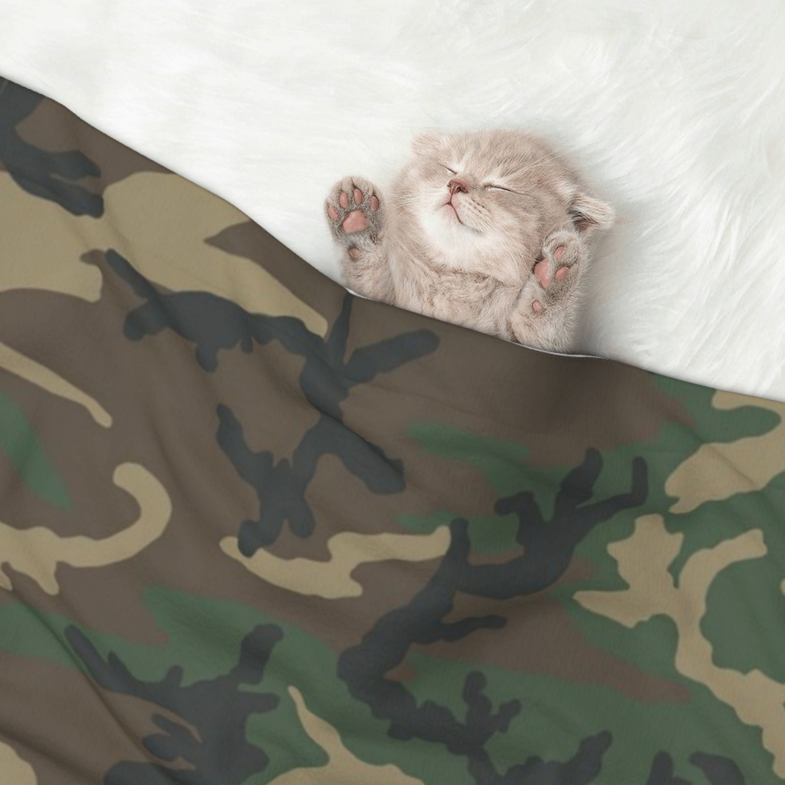 Flannel Throw Dog Blanket Retro Camouflage Pattern Soft Warm Print Pet Blankets for Small Dog Cat Puppy