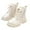 Z4-Beige, variant on YUEHUA Boys Girls Combat Ankle Boots, Little Kids Ankle Booties with Side Zipper & Lace Up – Stylish Comfort Shoes with Glitter for Toddlers & Big Kids, Size 8-9 Years
