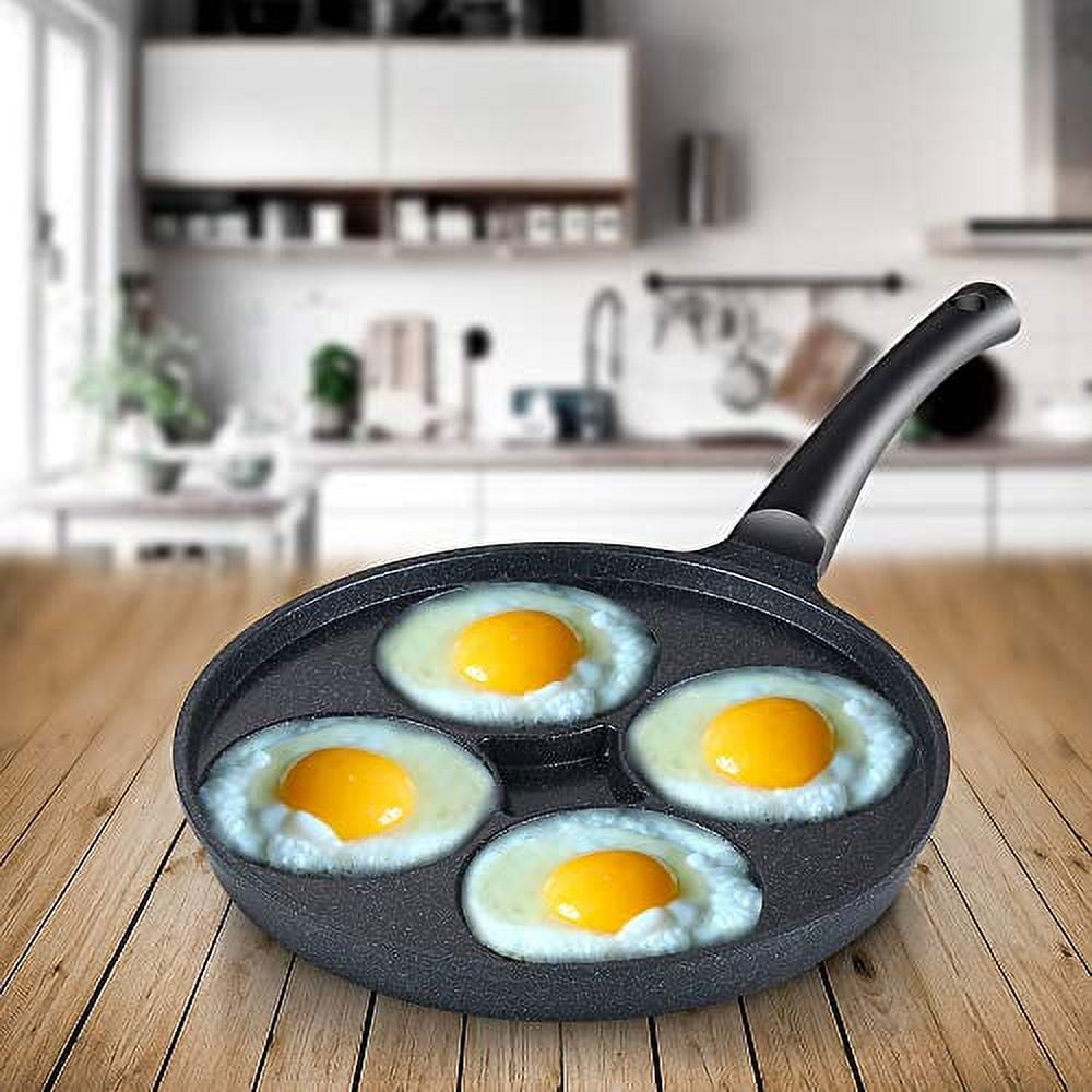 K Y KANGYUN Egg Pan-4 Cups Mini Frying Pans-Nonstick Skillet Omelet Black