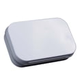 thumbnail image 4 of LEFU Metal Rectangular Mini Empty Tin Box Hinged Flip Top Container Portable Storage Organizer for Gum Mints Jewelry Earphones Small Items White 95x60x20mm, 4 of 9