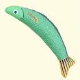 thumbnail image 1 of Juguetes para gatos, pez Saury, sonido arrugado, juguetes de peluche, juguete interactivo para gatos, Kicker, molienda de dientes, gato, gatito, hierba gatera, juguetes,Green, 1 of 7