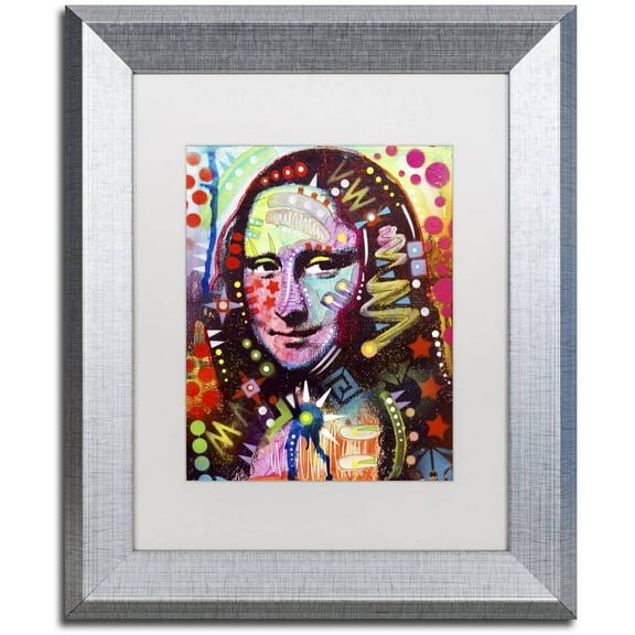 Trademark Fine Art "Mona Lisa" Canvas Art by Dean Russo, White Matte, Silver Frame