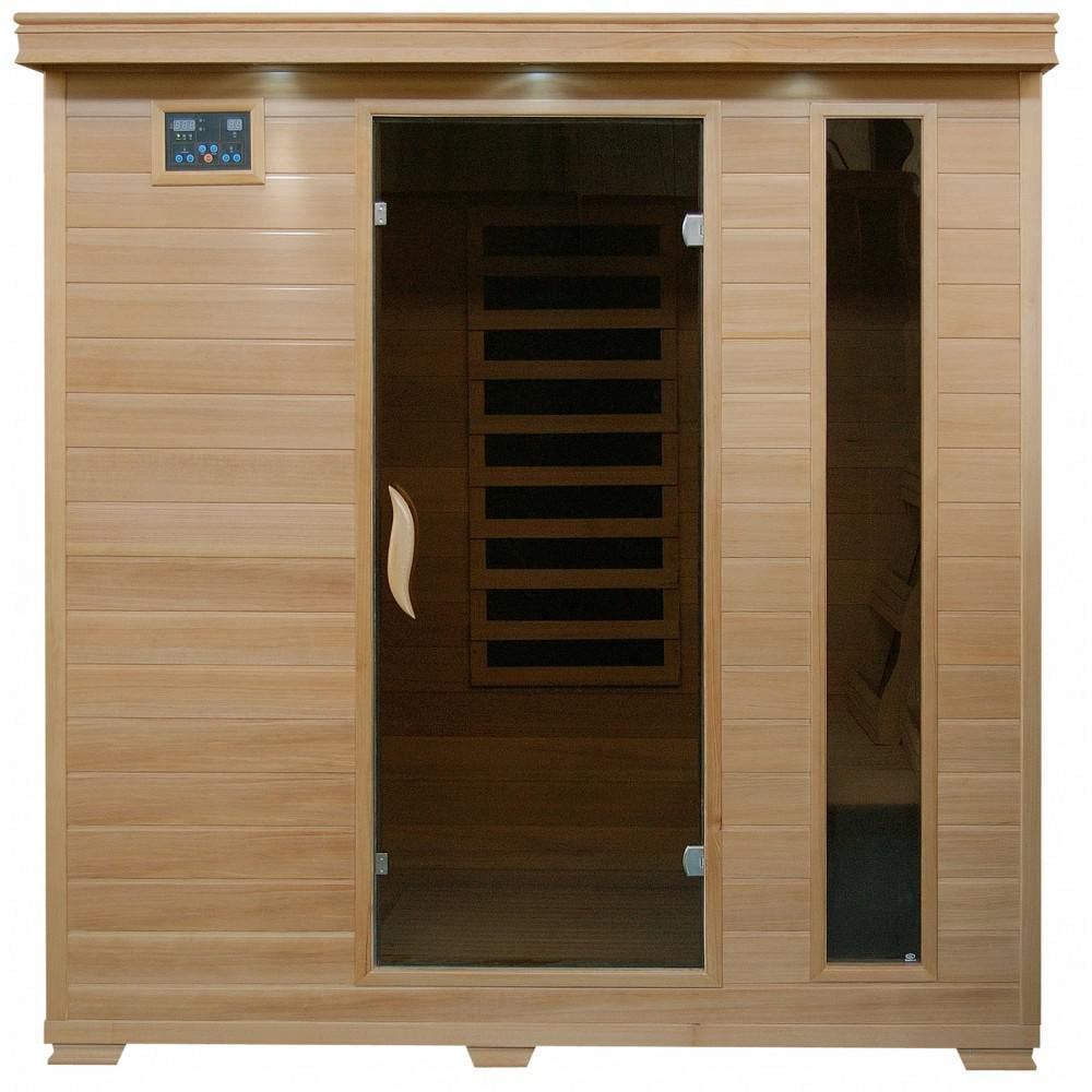 BlueWave Monticello-Hemlock 4 Person FAR Infrared Sauna With Carbon Heaters by HeatWave