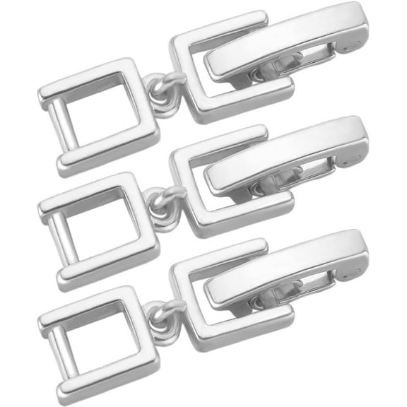 1 set 3pcs Brass Fold Over Clasps Bracelet Necklace Jewelry Extender Platinum 29mm Brass
