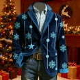 thumbnail image 2 of KHONTS Christmas Suit for Men Lightweight Xmas Printed Blazer Casual One Button Holiday Party Fit Jacket with Pockets 11-Dark Blue XL, 2 of 3