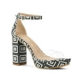 thumbnail image 1 of BLISSFUL STEP Chaussures pour Femmes à Plateforme Colorée à Talons Épais avec Bride à la Cheville Sandales à Bout Ouvert Transparent Gris 9, 1 of 8