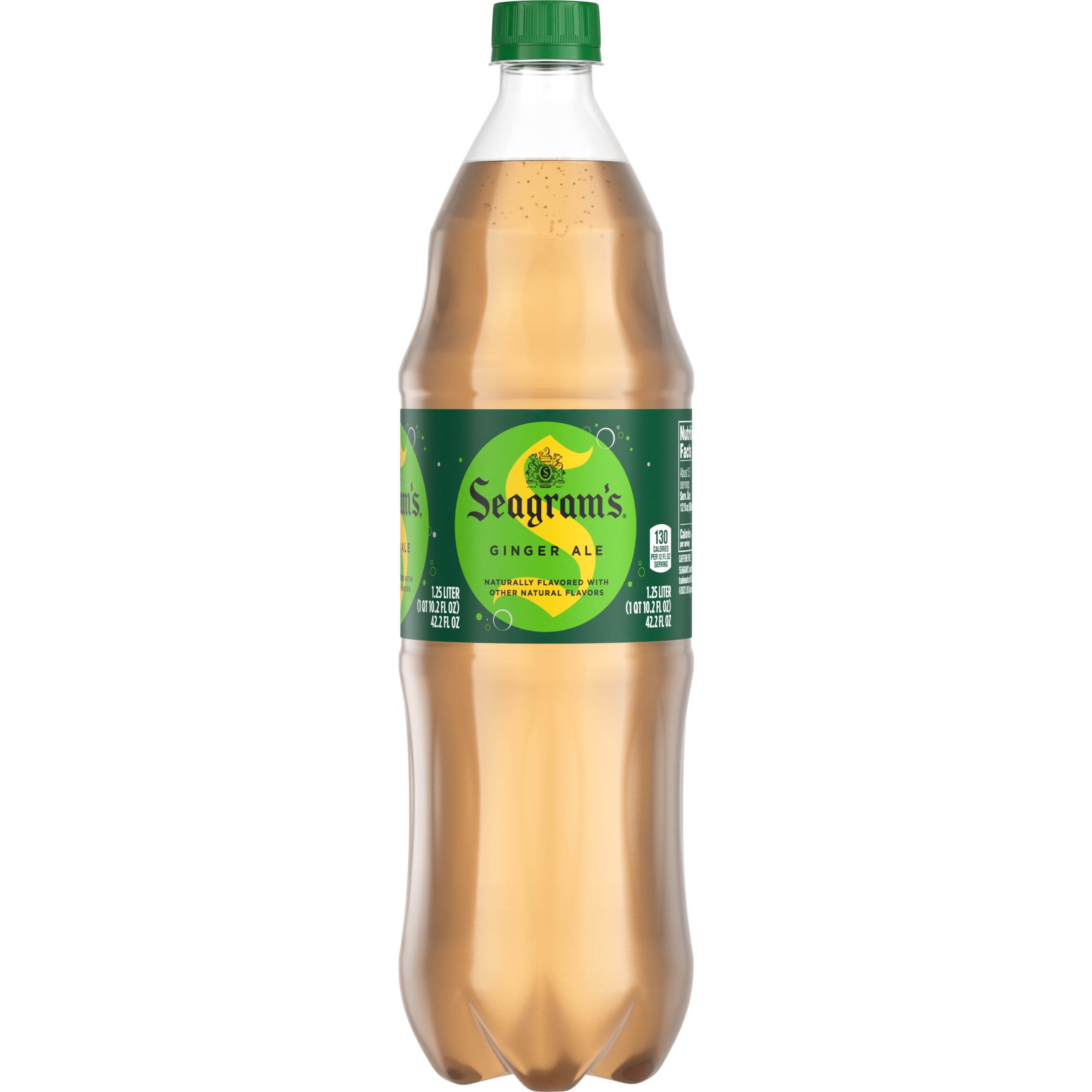 Seagrams Ginger Ale Soda Soft Drinks, 1.25 Liters