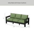 thumbnail image 2 of Better Homes & Gardens Ezra Outdoor HDPE Sofa, Black with Green Cushions, 2 of 9