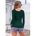 thumbnail image 4 of Sherrylily Fall Women Scoop Neck Henley Shirts Low Cut Sexy Long Sleeve Button Down Tops, 4 of 6