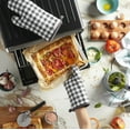 thumbnail image 3 of KitchenAid Gingham Oven Mitt 2-Pack Set, Charcoal Grey, 7"x13", 3 of 5