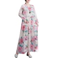 thumbnail image 1 of Vestido vintage de mujer de manga larga estampado de gran tamaño boho casual vestido de vacacione Romacci Vestido, 1 of 7