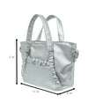 thumbnail image 3 of Olivia & Kate Women's Vegan Leather Silver Everyday Satchel withTop Handles & Chain Strap, 3 of 6