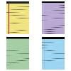 Note Pads Legal Pad, Mixed Color Ruled Notepad, Perforated Writing Paper for Office, 8 x 5 in, 50 Sheets 4Pcs