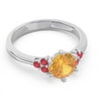 thumbnail image 3 of 2.15 Carat Round Cut Citrine & Red Ruby Gemstone Unique Proposal Ring for Women Solid 14K White Gold Size 9 by Diamond-Capitals, 3 of 7