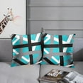 thumbnail image 6 of Set of 2 Throw Pillow Cover Turquoise Black Stripes Grey White Design Retro Teal Decorative Pillow Case Striped Home Decor Square 20x20 Inch Cushion Pillowcase, 6 of 6